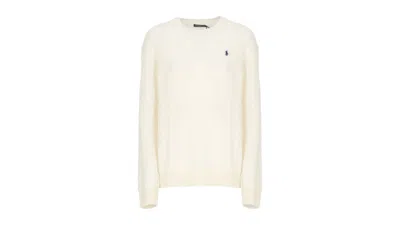 Pre-owned Polo Ralph Lauren Women's Long Sleeve Crew Neck Pullover In Authentic Cream In White