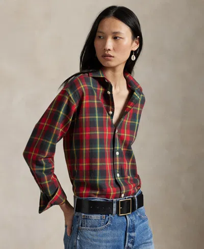 Polo Ralph Lauren Women's Long Sleeve Plaid Shirt In Multi
