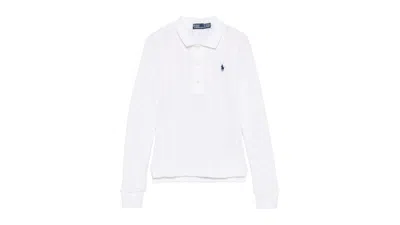 Pre-owned Polo Ralph Lauren Women's Long Sleeve Polo Shirt In White