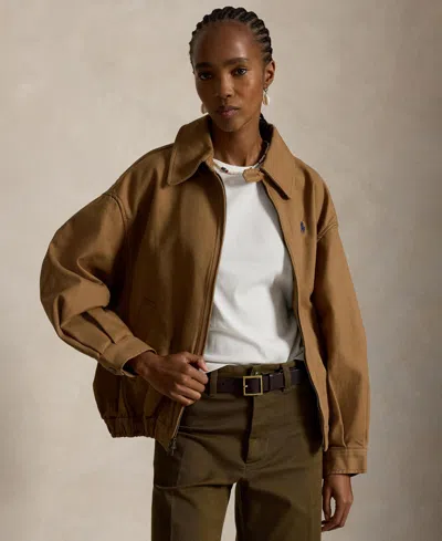 Polo Ralph Lauren Women's Long-sleeve Bomber Jacket In Brown