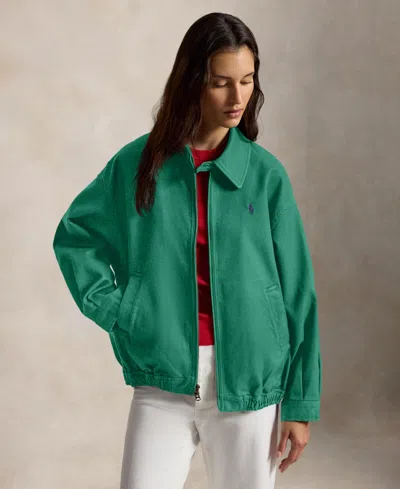 Polo Ralph Lauren Women's Long-sleeve Bomber Jacket In Bush Green