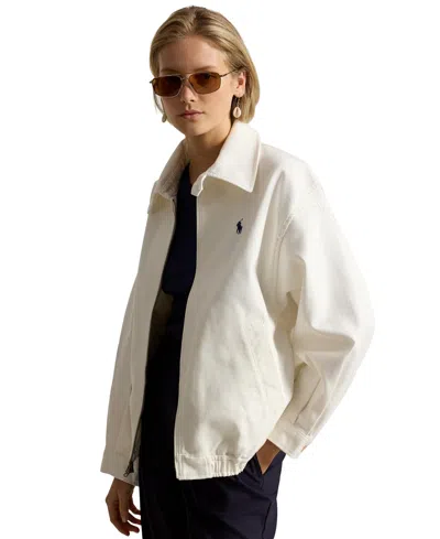 Polo Ralph Lauren Women's Long-sleeve Bomber Jacket In White