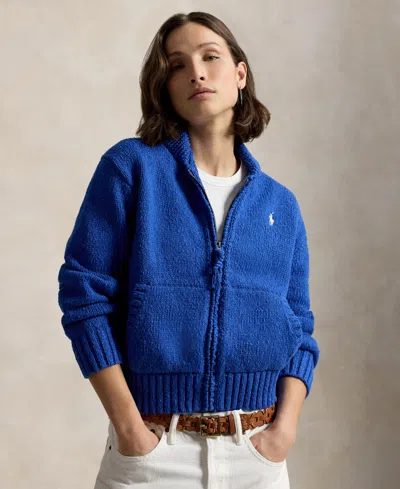 Polo Ralph Lauren Long Sleeve Cardigan In Blue