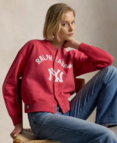 Polo Ralph Lauren Logo Cardigan In Red