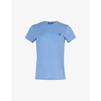 Polo Ralph Lauren Womens Nantucket Blue Logo-embroidered Cotton-jersey T-shirt