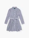 Polo Ralph Lauren Girls' Hadlee Striped Cotton-blend D In Navy Mu