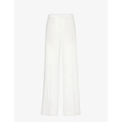 Polo Ralph Lauren Pressed-crease Wide-leg High-rise Linen Trousers In Nevis