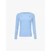 Polo Ralph Lauren Womens New Litchfield Blue Logo-embroidered Cable-knit Wool And Cashmere Jumper In New Litchfield Blue
