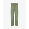 Polo Ralph Lauren Womens New Olive Ricky Straight-leg High-rise Denim Trousers In New Olive