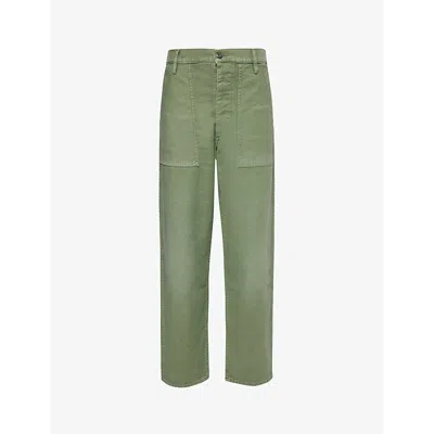 Polo Ralph Lauren Womens New Olive Ricky Straight-leg High-rise Denim Trousers