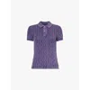 Polo Ralph Lauren Purple Polo Pony Short Sleeve Shirt In Cotton Woman In Newport Navy