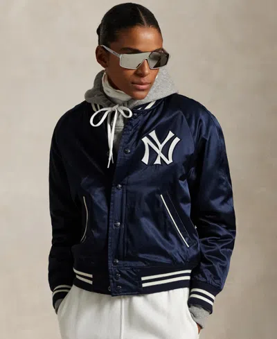 Polo Ralph Lauren Women's Ny Yankees Bomber Jacket In Aviatr Navy