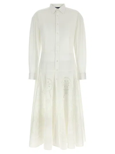 Polo Ralph Lauren Openwork Embroidery Dress Dresses White In Neutral