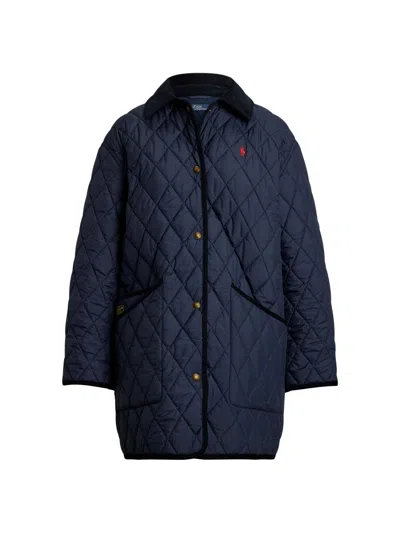 Polo Ralph Lauren Women's Oversized Quilted Barn Jacket In Blue