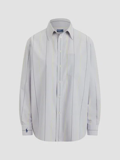 Polo Ralph Lauren Women's Oversized Stripe Cotton Button-front Shirt In Animal Print