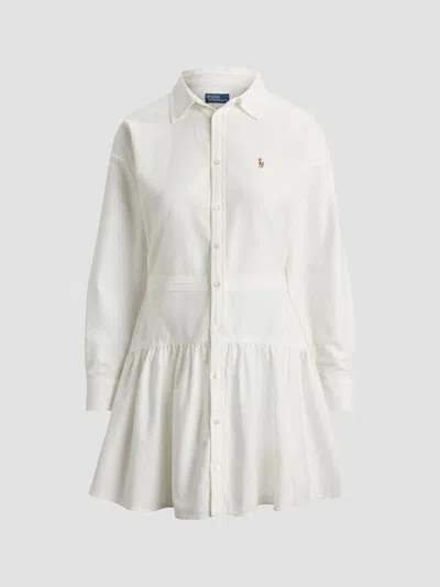 Polo Ralph Lauren Button-front Shirt Mini Dress In White