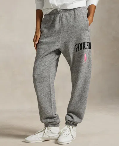 Polo Ralph Lauren Women's Pink Pony Mid-rise Sweatpants In Gray