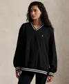Polo Ralph Lauren Women's Pink Pony V-neck Pull-on Top In Black