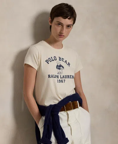 POLO RALPH LAUREN WOMEN'S POLO BEAR COTTON JERSEY TEE