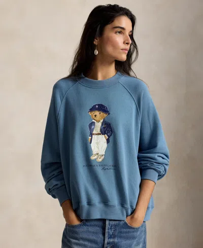 Polo Ralph Lauren Polo Bear Lightweight Fleece Crew-neck Sweater In Blue