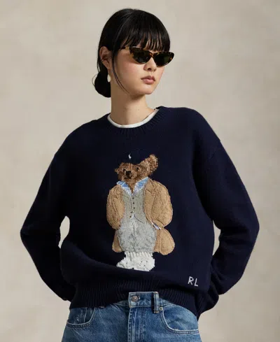 POLO RALPH LAUREN WOMEN'S POLO BEAR WOOL-CASHMERE-BLEND SWEATER