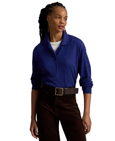 Polo Ralph Lauren Women's Polo Collar Sweater In Blue