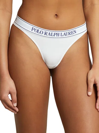 Polo Ralph Lauren Women's Polo Essentials Thong In White Cloud