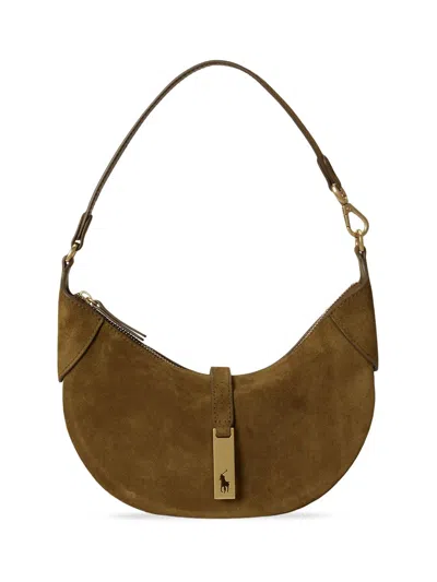 Polo Ralph Lauren Women's Polo Id Mini Suede Shoulder Bag In Green