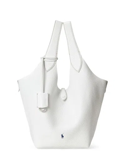 Polo Ralph Lauren Women's Polo Play Medium Leather Tote Bag In White