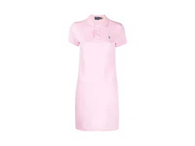 Pre-owned Polo Ralph Lauren Women's  Basic Mesh Polo Short Sleeve Casual Dress In Pink