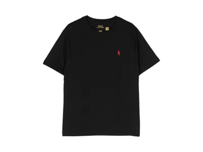 Pre-owned Polo Ralph Lauren Women's  Boys Short Sleeve Cotton Jersey Crewneck Sweat-shirt T-shirt In Rl Black