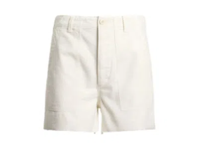 Pre-owned Polo Ralph Lauren Women's  Ecru Relaxed Fit Shorts In Shorts Ecru
