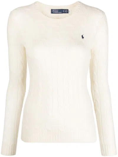 Pre-owned Polo Ralph Lauren Women's  Julianna Long Sleeve Pullover In Authentic Cream