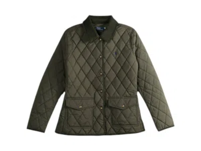 Pre-owned Polo Ralph Lauren Women's  Poly Woven Coat In Ranger Green