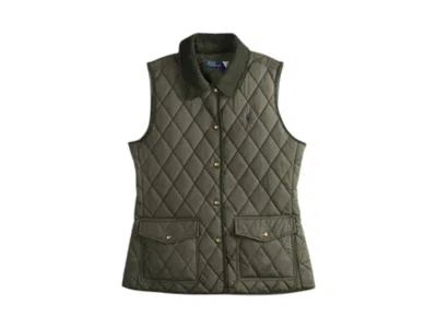 Pre-owned Polo Ralph Lauren Women's  Poly Woven Coat In Ranger Green