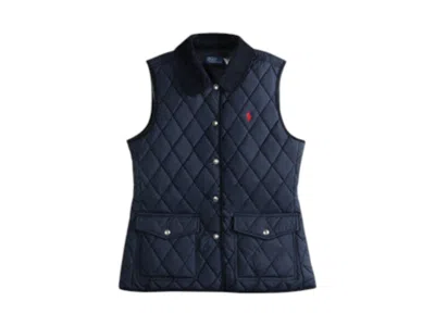 Pre-owned Polo Ralph Lauren Women's  Poly Woven Coat In Rl Navy Blue