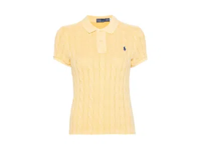 Pre-owned Polo Ralph Lauren Women's  Short Sleeve Polo In Fall Yellow