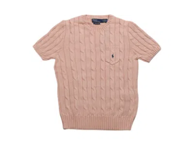 Pre-owned Polo Ralph Lauren Women's  Short Sleeve Pullover In Pale Pink