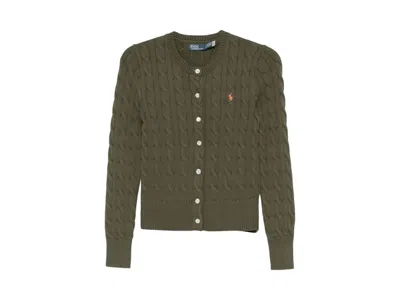 Pre-owned Polo Ralph Lauren Women's Polo Shirt Ralph Lauren Long Sleeve Cardigan In Green