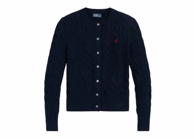 Pre-owned Polo Ralph Lauren Women's Polo Shirt Ralph Lauren Long Sleeve Cardigan In Hunter Navy Blue
