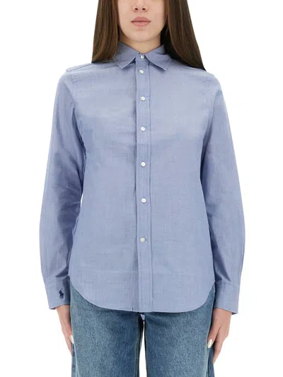Polo Ralph Lauren Women's Polo Shirt With Embroidered Logo - Size 2 In Blue