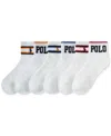 Polo Ralph Lauren Polo Varsity Stripe 6-pack Assorted Ankle Socks In White