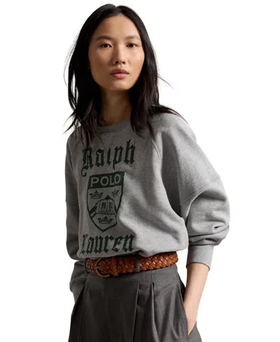 Polo Ralph Lauren Crewneck Fleece Sweatshirt League Heather In Gray