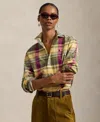 Polo Ralph Lauren Women's Relaxed Fit Collared Plaid Shirt In Yellow