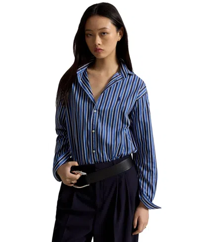 Polo Ralph Lauren Women's Relaxed-fit Striped Cotton Shirt In Blue Multi