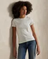 Polo Ralph Lauren Cotton Jersey Cropped Crewneck Tee In White