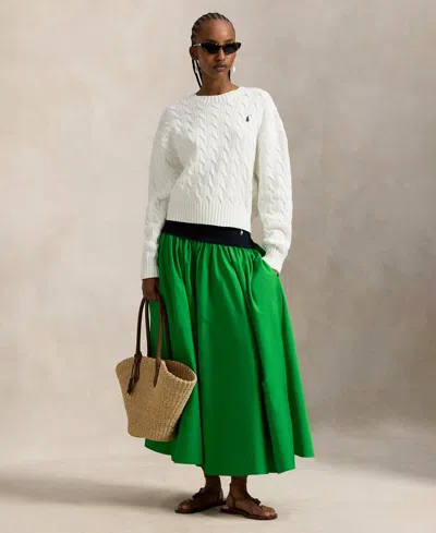 Polo Ralph Lauren Women's Shirred A-line Skirt In Green