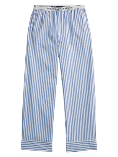 Polo Ralph Lauren Women's Shirting Stripes Striped Cotton Pants In Blue
