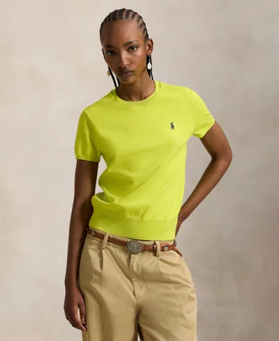 Polo Ralph Lauren Women's Short-sleeve Crewneck Sweater In Yellow