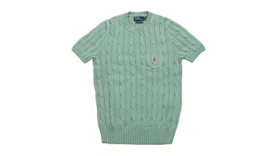 Pre-owned Polo Ralph Lauren Women's Short Sleeve Polo Shirt In Pistachio In Green